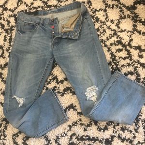 JackThreads Distressed Light Blue Denim Jeans
